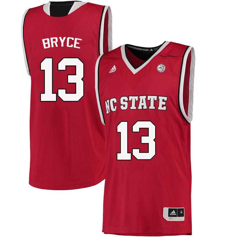 Men NC State Wolfpack #13 C.J. Bryce College Basketball Jerseys-Red - Click Image to Close